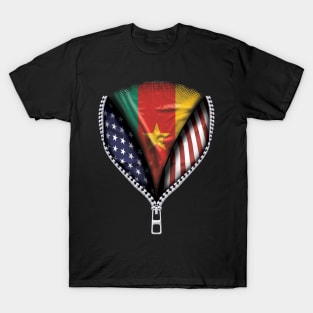 Cameroonian Flag  Cameroon Flag American Flag Zip Down - Gift for Cameroonian From Cameroon T-Shirt